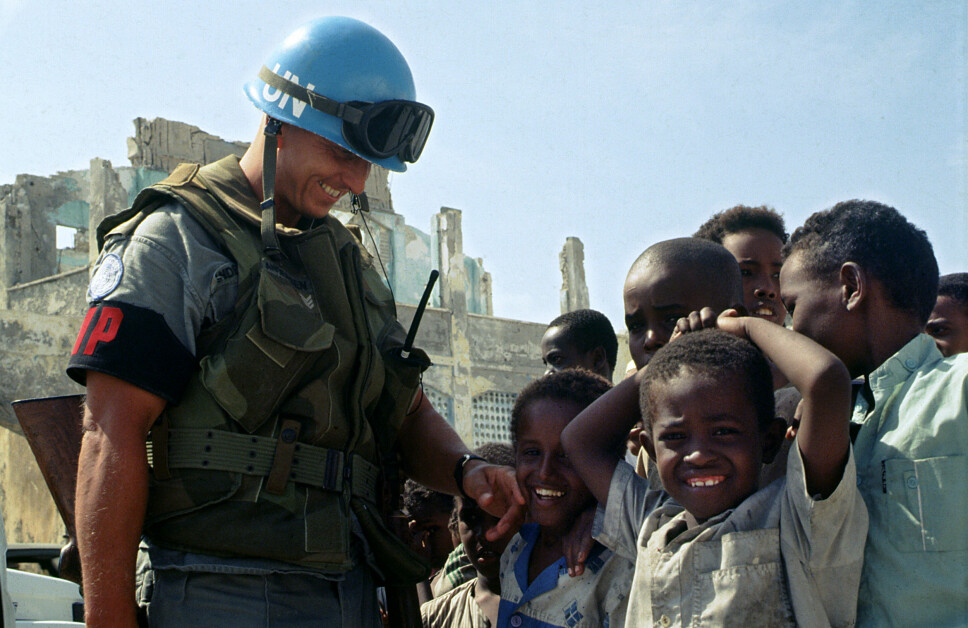 <b>SOMALIA:</b> Mogadishu julen 1992. Bildet viser Steinar Reisæter Andersen, 1. kontingent UNOSOM.