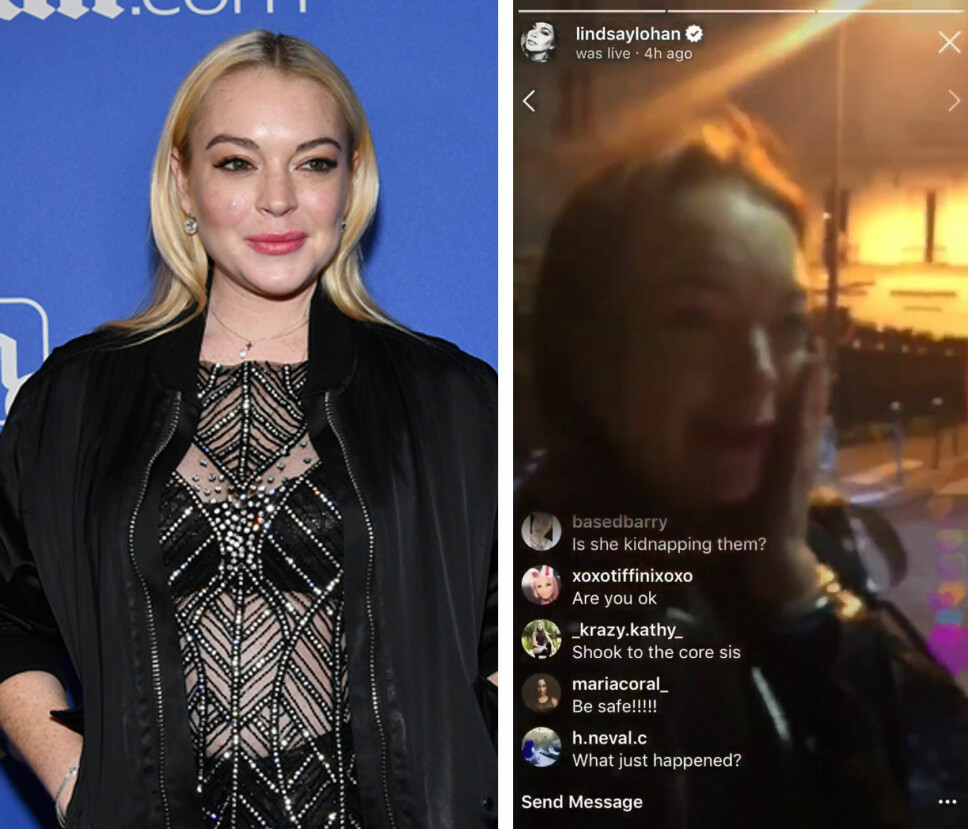 BLE SLÅTT: Lindsay Lohan er i hardt vær etter at hun fulgte etter og trakasserte en familie på gaten.