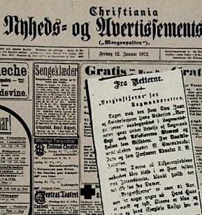 Borgenstjerne skapte store avisoverskrifter. Her slår Christiania Nyheds-og Advertissementblad fast at svindleren fikk som fortjent