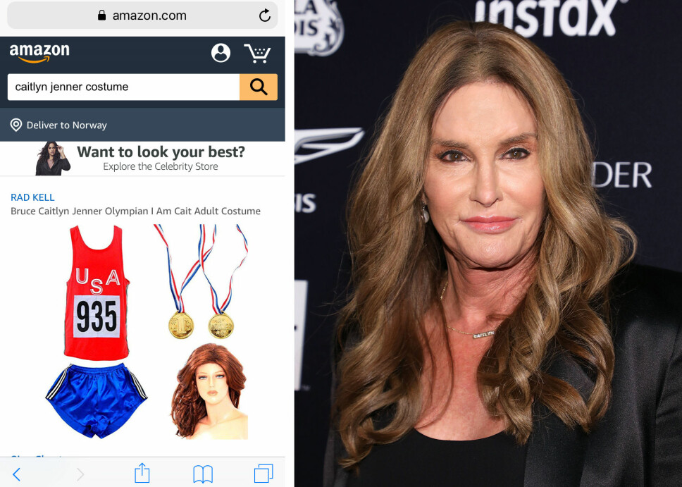 I HARDT VÆR: Amazon får kritikk for å selge dette Caitlyn Jenner-kostymet på sine nettsider.