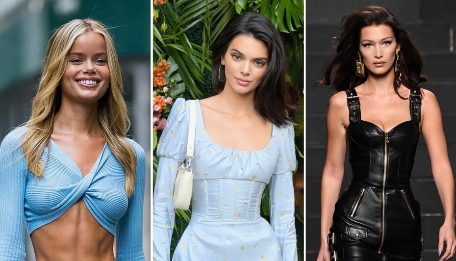 BEKRFTET: Norske Frida Aasen (f.v.), Kendall Jenner og Bella Hadid er alle bekreftet til Victoria's Secret Fashion Show 2018.