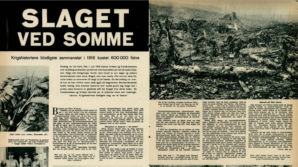 En av Vi Menns artikler om første verdenskrig. Denne er fra 1961.