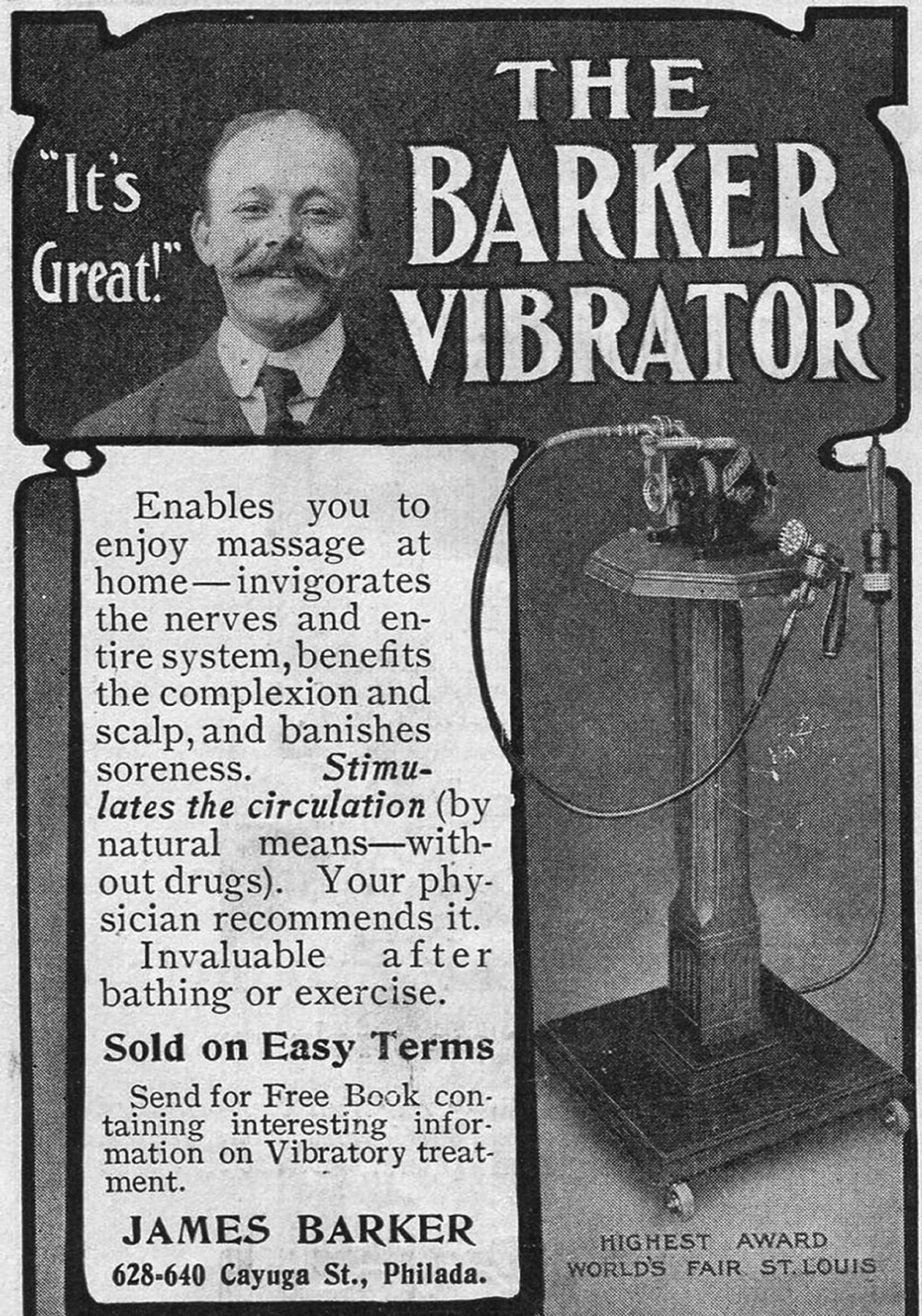 1906: Denne vibratoren ble markedsført som «uunværlig» etter et bad eller trening.
