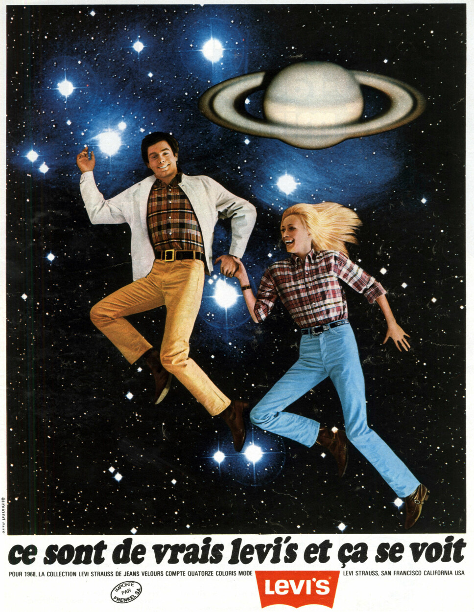 1968: Reklame for Levi's-bukser fra 60-tallet.