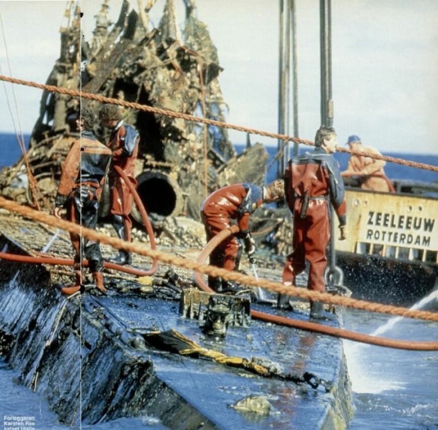 PREGET: Vraket var naturligvis preget etter 48 år på havbunnen