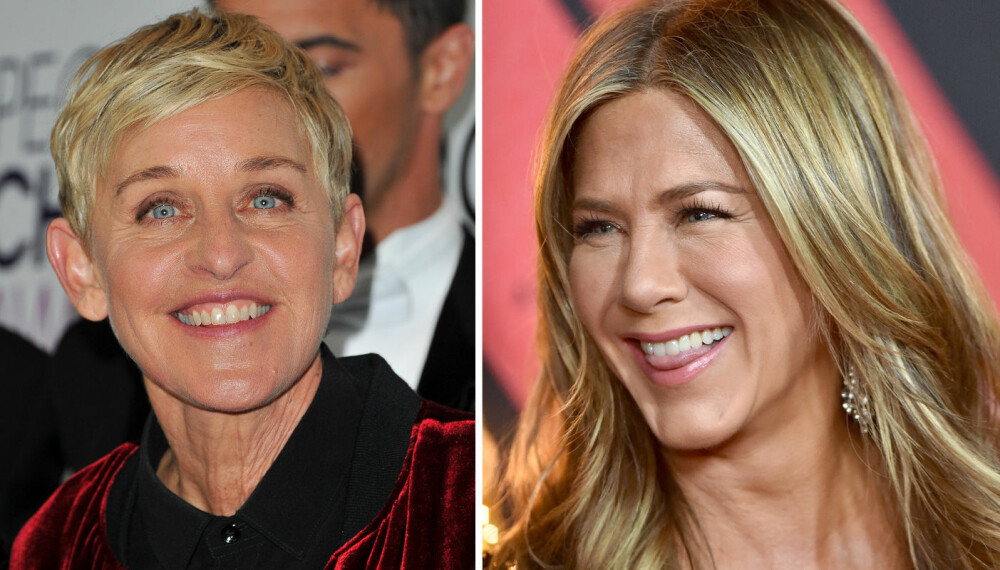 VENNINNER: Ellen stilte sin venninne Jennifer Aniston en rekke spørsmål.