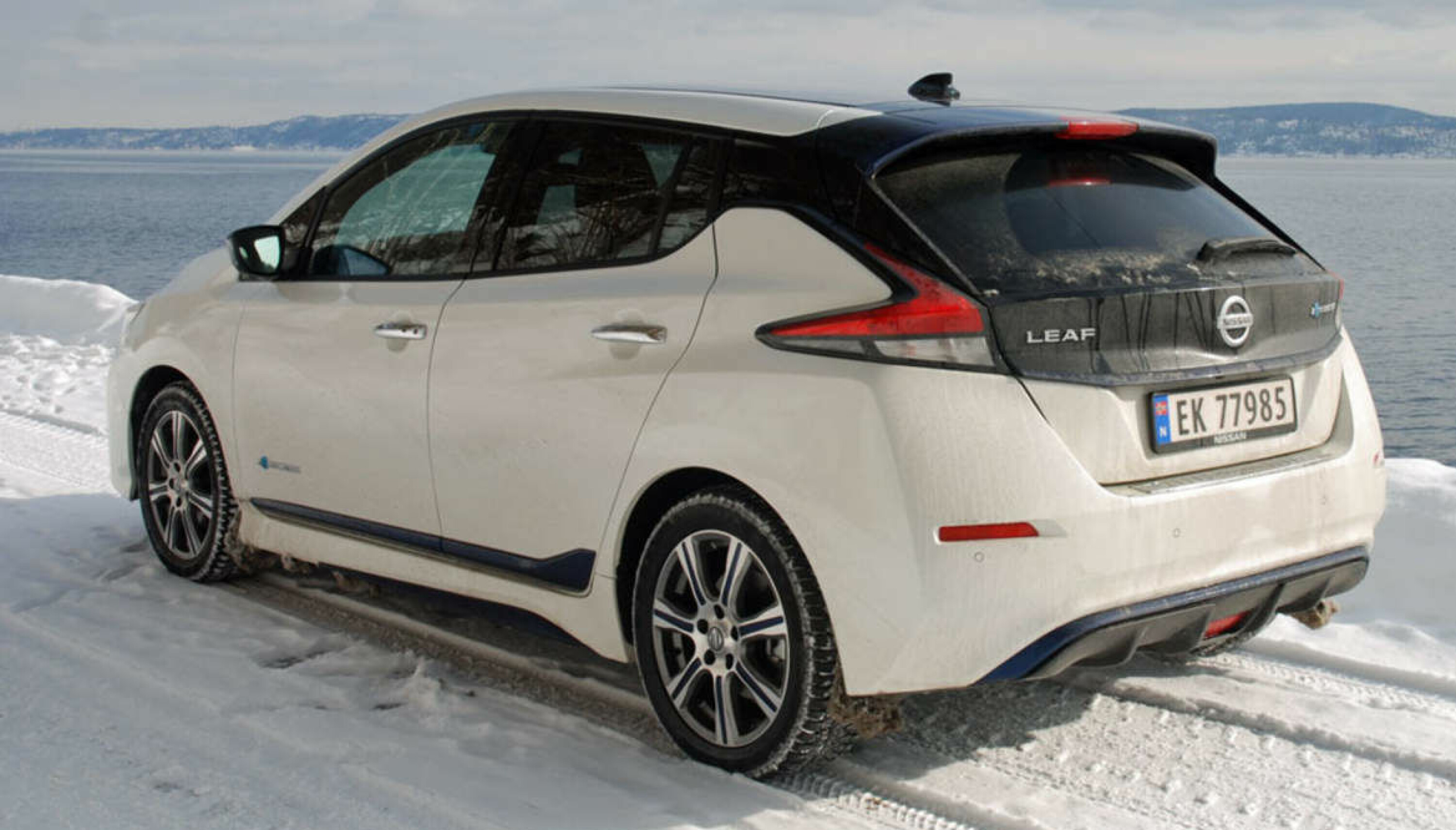 KULDE OG REKKEVIDE: En ny studie viser at elbiler taper 41 prosent av rekkevidden ved seks minusgrader. Nissan Leaf 2018 var en av kandidatene i testen som ble gjennomført av American Automobile Association, USAs svar på NAF.