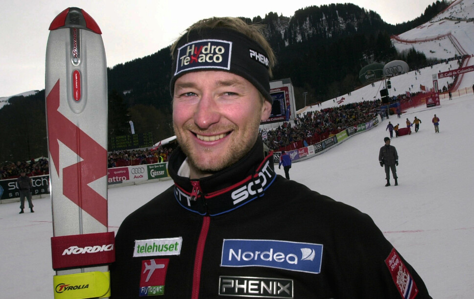 <b>LEGENDE:</b> Aamodt kom på andreplass i Hahnenkamm-rennet i 2002.