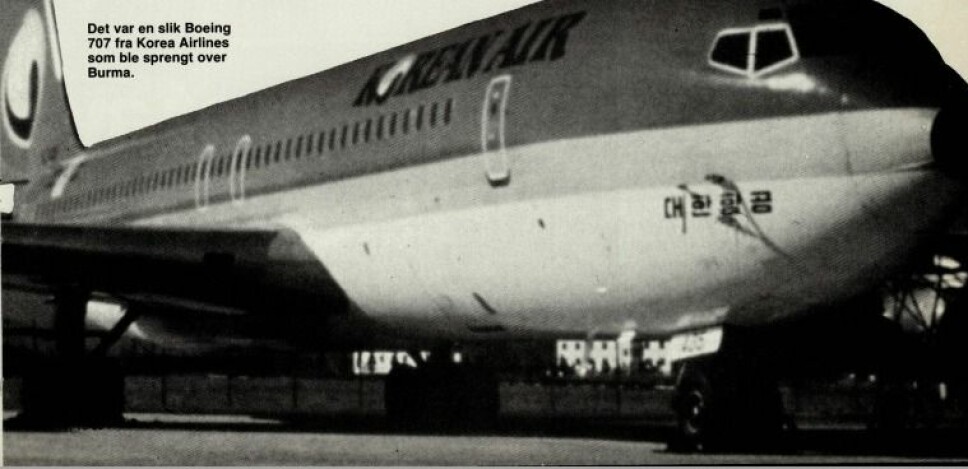 <b>SPRENGT:</b> Det var en Boeing 707 fra Korean Airlines som ble sprengt over Burma.