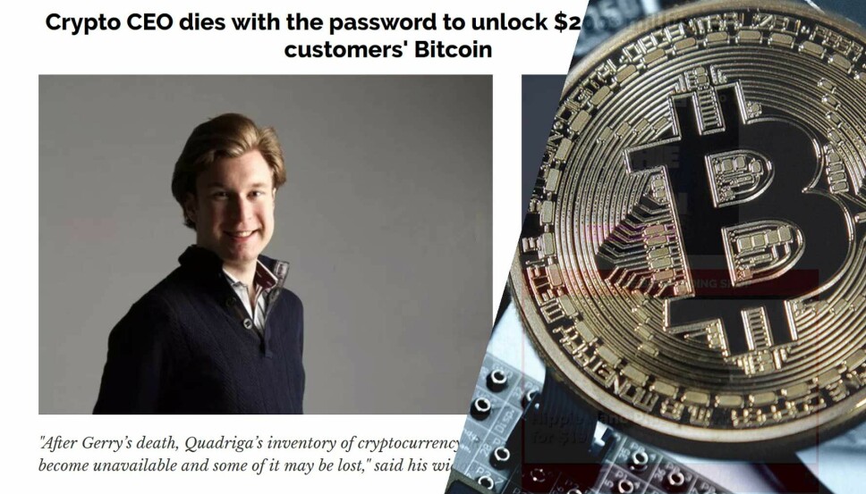 MANGLER PASSORD: Etter kryptovalutabørsens sjef døde, mangler selskapet passordet som gir til gang til kryptoverdier tilvarende 1,3 milliarder kroner.