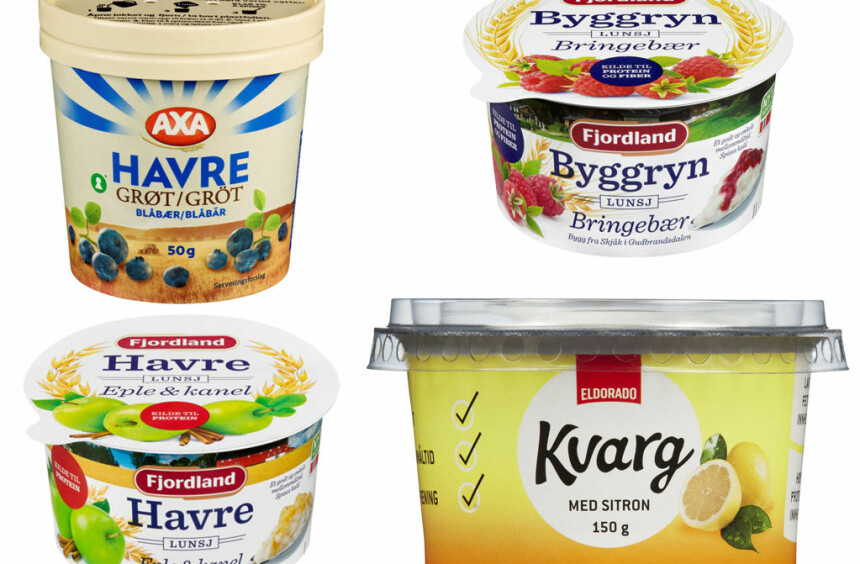 Axa Havre, Byggryn og Havrelunsj fra Fjordlang og Kvarg med sitron. Axa Havre, Byggryn og Havrelunsj fra Fjordlang og Kvarg med sitron.