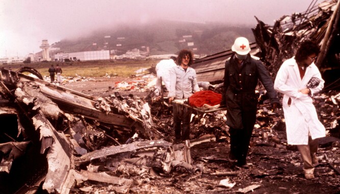 <b>ØDELEGGELSER:</b> Ulykken på Los Rodeos-flyplassen er den dødeligste flyulykken i historien. Foto: NTB Scanpix