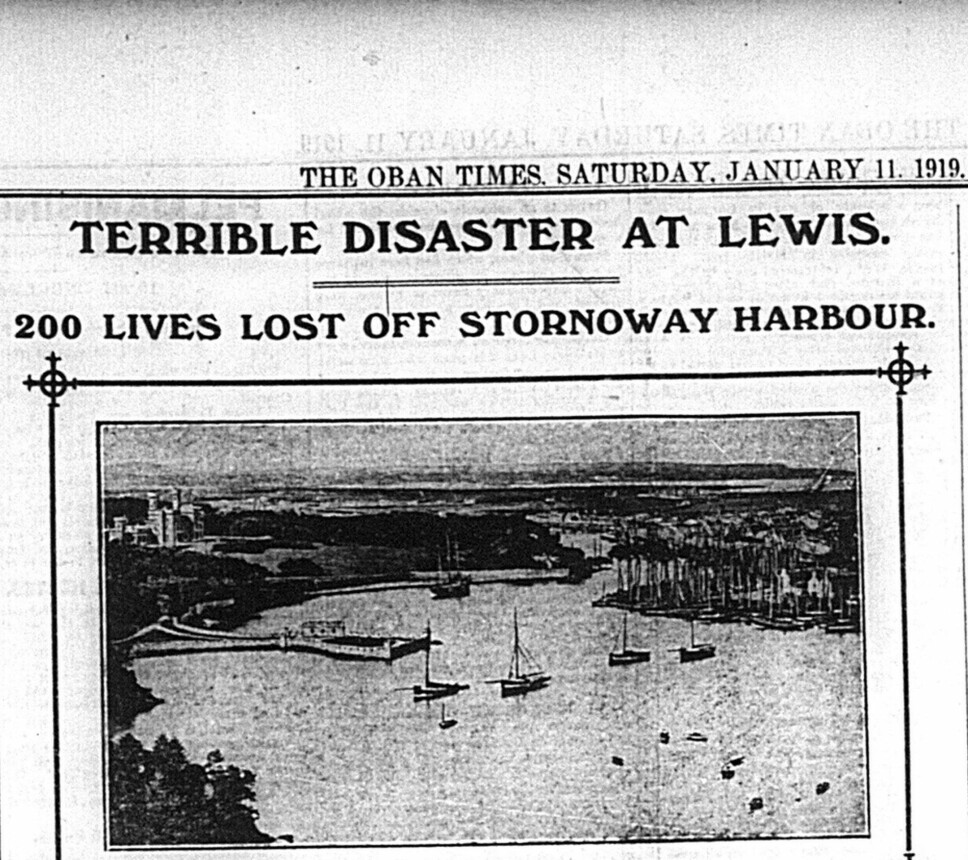 TRAGEDIEN: Faksimile fra The Oban Times, lørdag 2. januar 1919