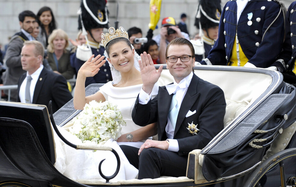 NYGIFT: Kronprinsesse Victoria og Daniel på bryllupsdagen sin.