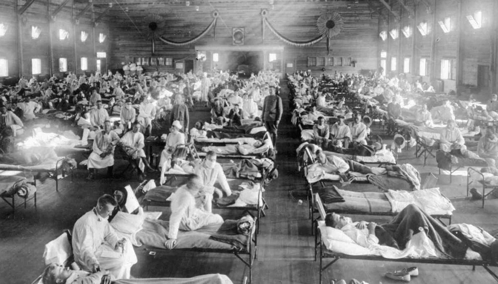 <b>UTBRUDDET: Slik så det ut i Camp Funston i Kansas, USA, i mars 1918. Forskere har pekt ut epidemien som starten på spanskesyken. </b>Foto: National Museum of Health and Medicine