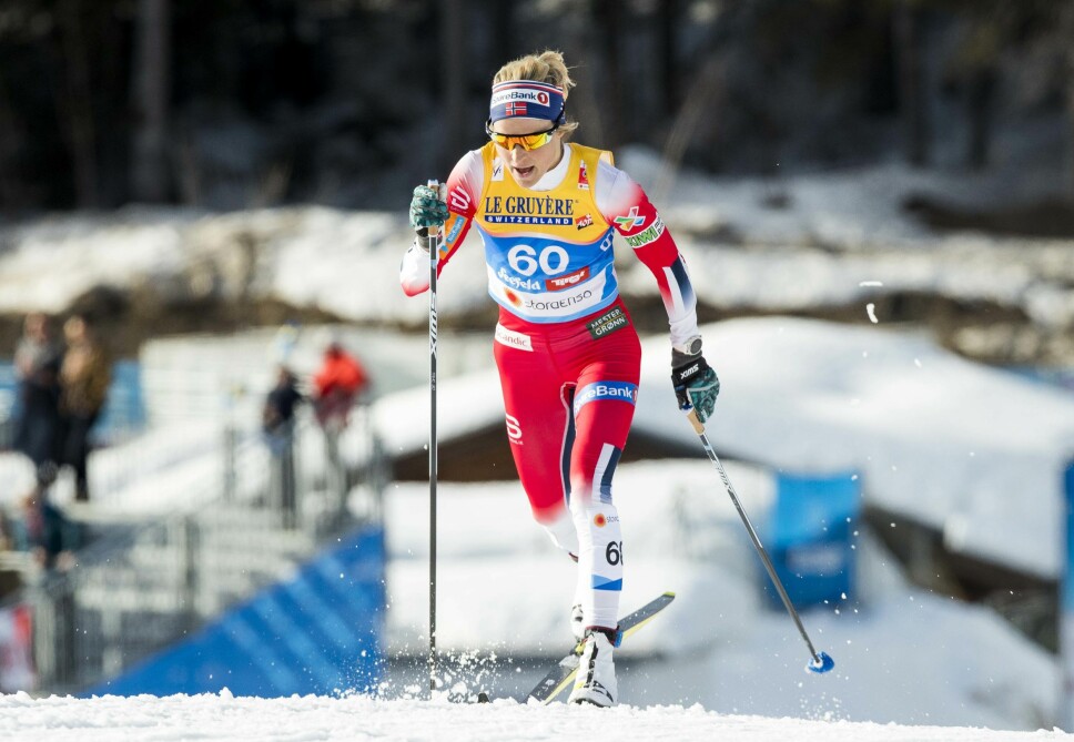 GULLJENTE: Therese Johaug under ski-VM i Seefeld.