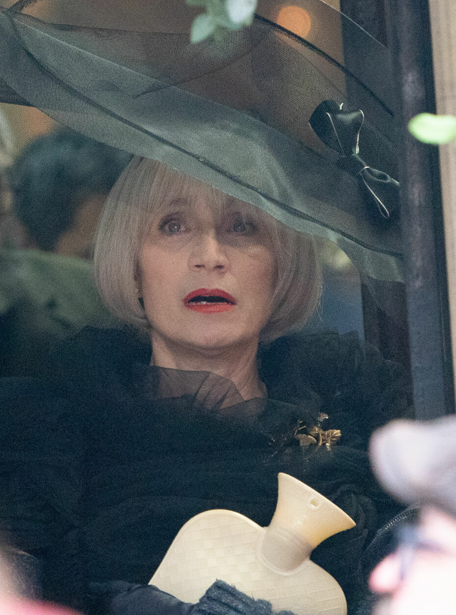 Kristin Scott Thomast under innspillingen av oppfølgeren til «Fire bryllup og en gravferd».