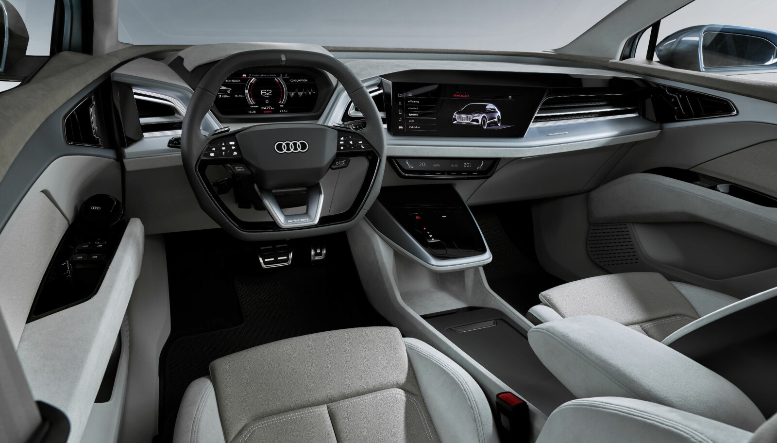<b>AUDI Q4 E-TRON:</b> Førermiljøet i Audi Q4 e-tron