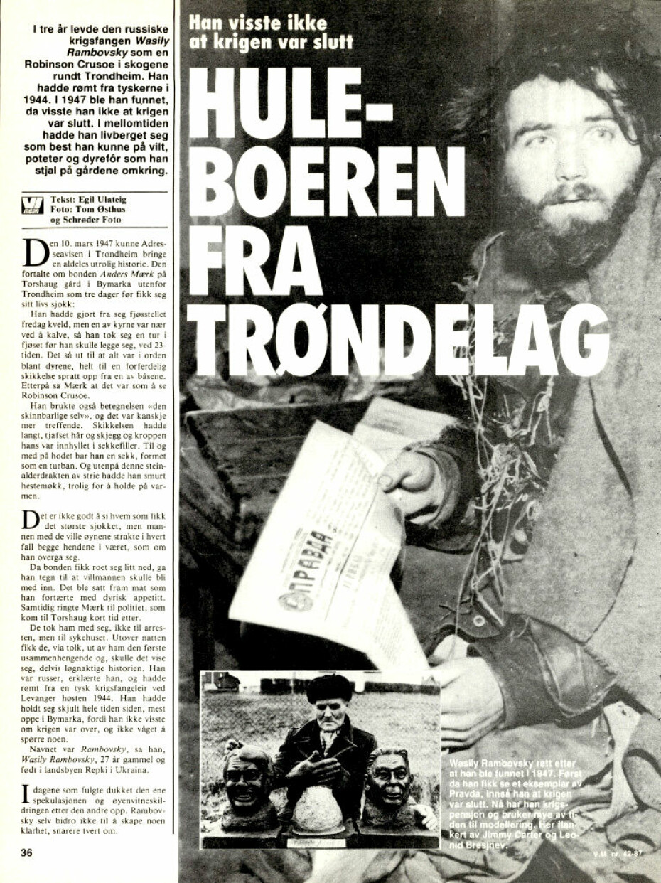 HULEBOEREN: Vi Menn skrev om Vasili Rambovski i 1987. Faksimile: Vi Menn