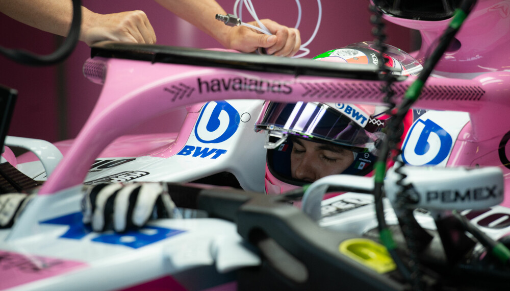 <b>BLIKKFANG:</b> Force Indias rosa F1-bil.