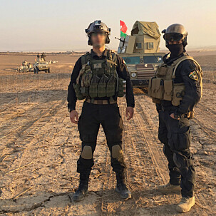 <b>FREMRYKNING:</b> Mike og Hirani under Mosul-offensiven.