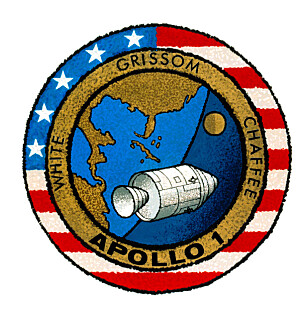 <b>EMBLEM: </b>Merket for det som skulle vært NASAs første bemannede ferd med en Apollo kommando-/serviceseksjon i jordbane.