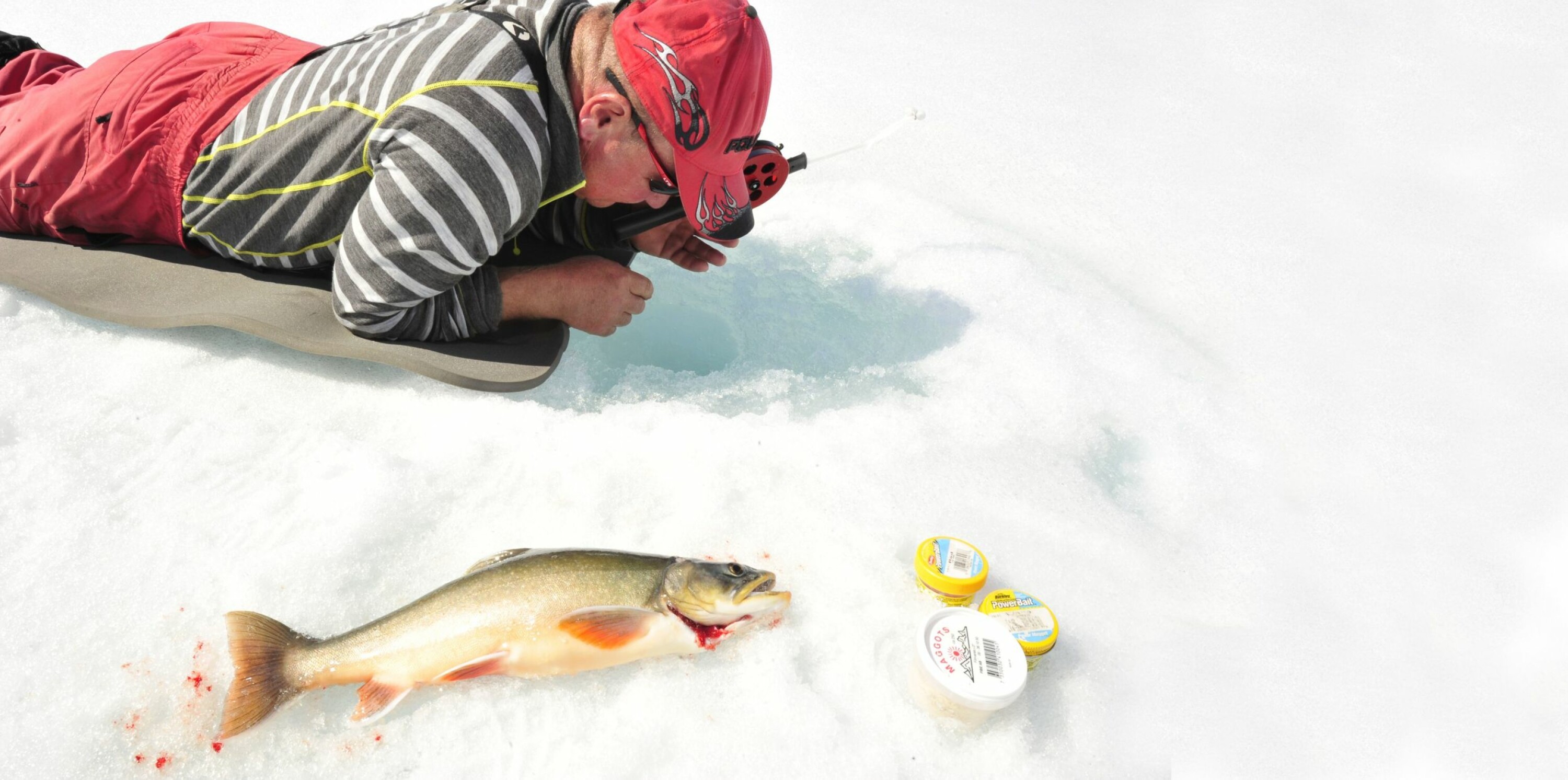 KIKKEFISKE: Er det noen der nede? Plutselig kommer hvite finner til syne ...
