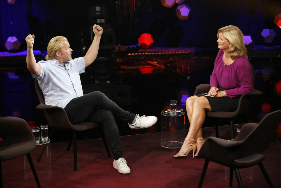 DYKTIG SAMTALEPARTNER: Anne Lindmo er en mester i å få profilerte gjester til å dele fra livet sitt. Her er det Anders Baasmo Christiansen som gjester studio.