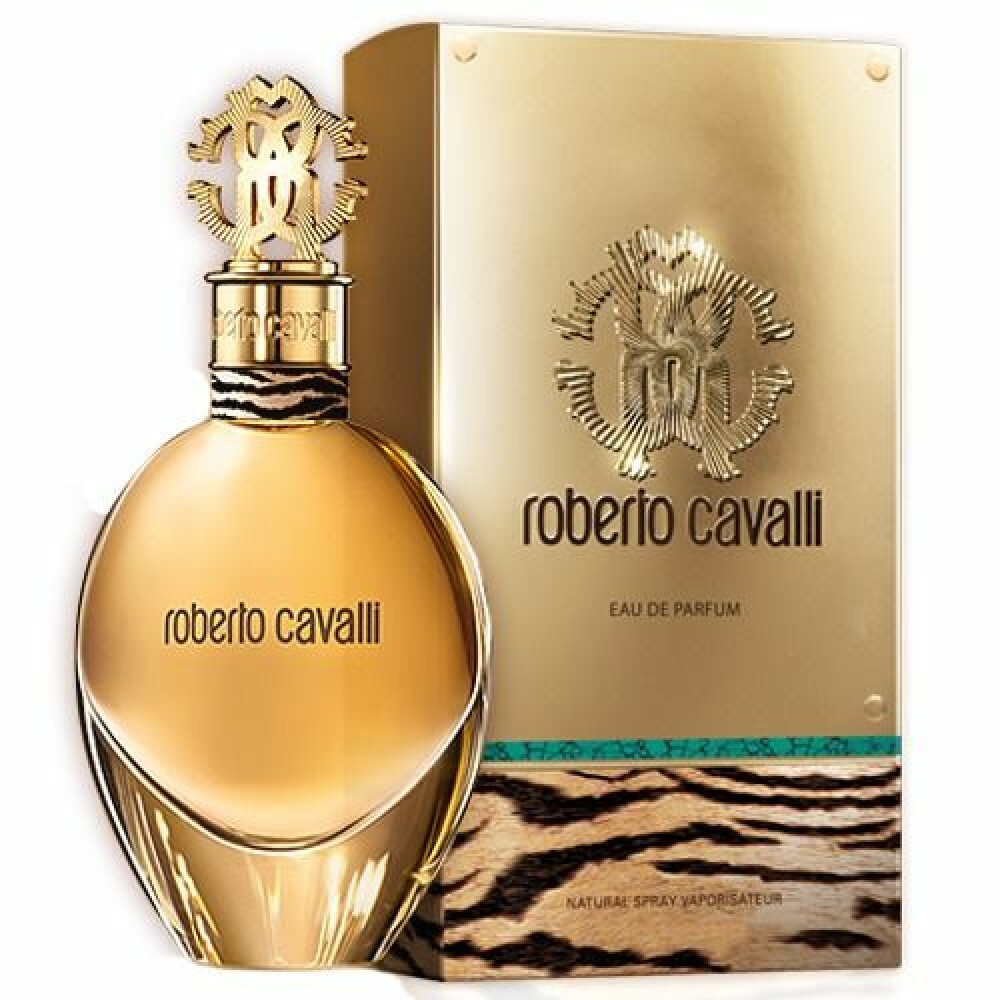 Jeg bruker en gul flaske fra Roberto Cavalli.