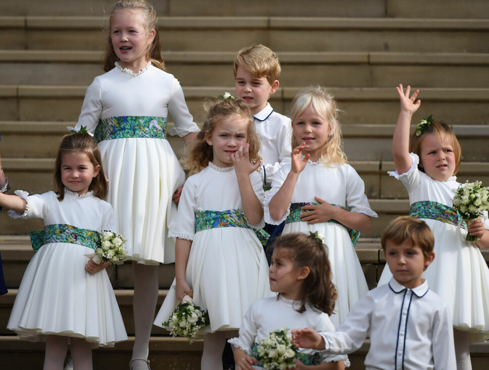 DE NÆRMESTE: Prinsesse Charlotte og prins George avbildet med tremenningene Isla og Savannah Phillips.