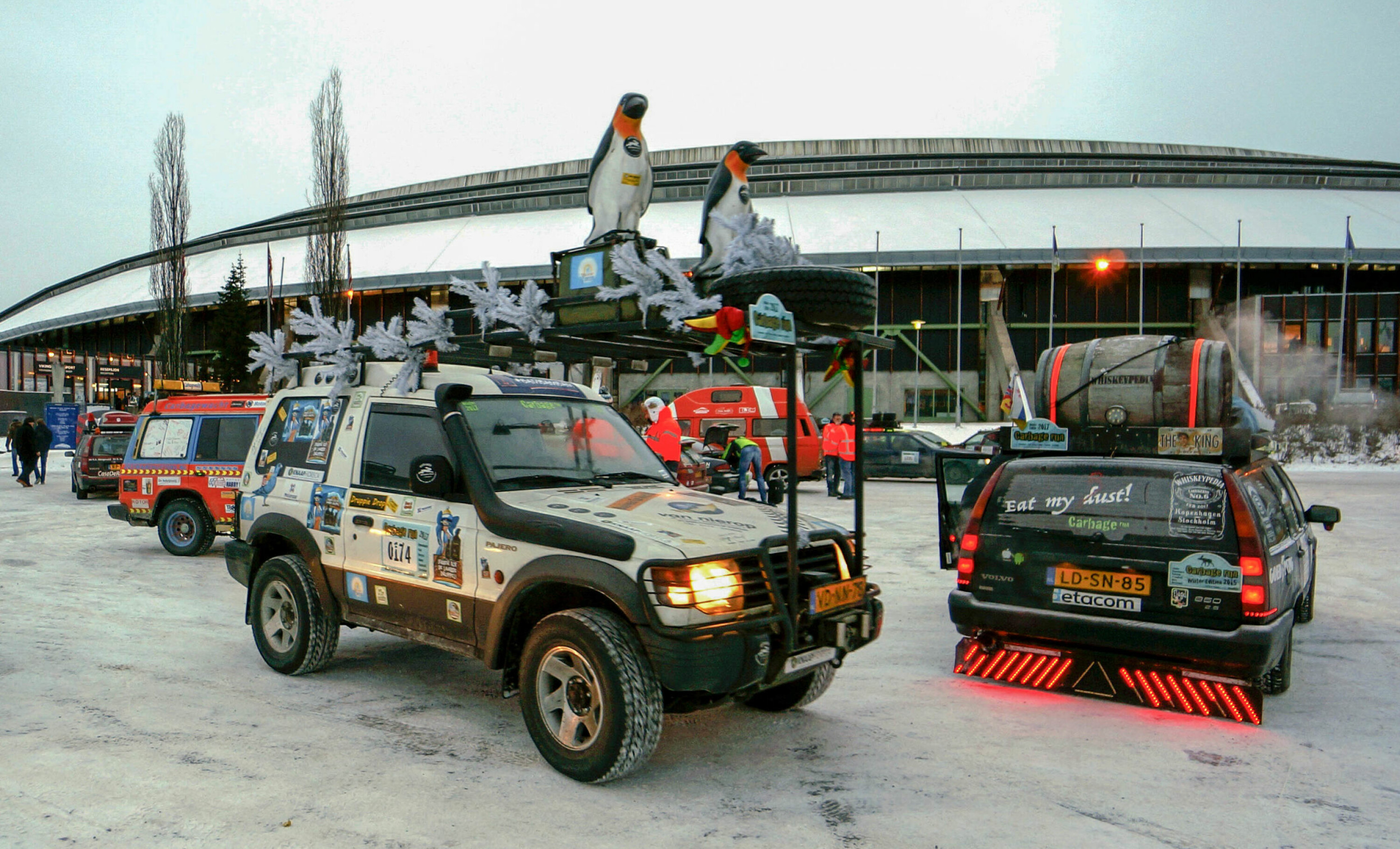 SIRKUS: I 2017 dukket Carbage Run Scandinavia opp ved Vikingskipet på Hamar.