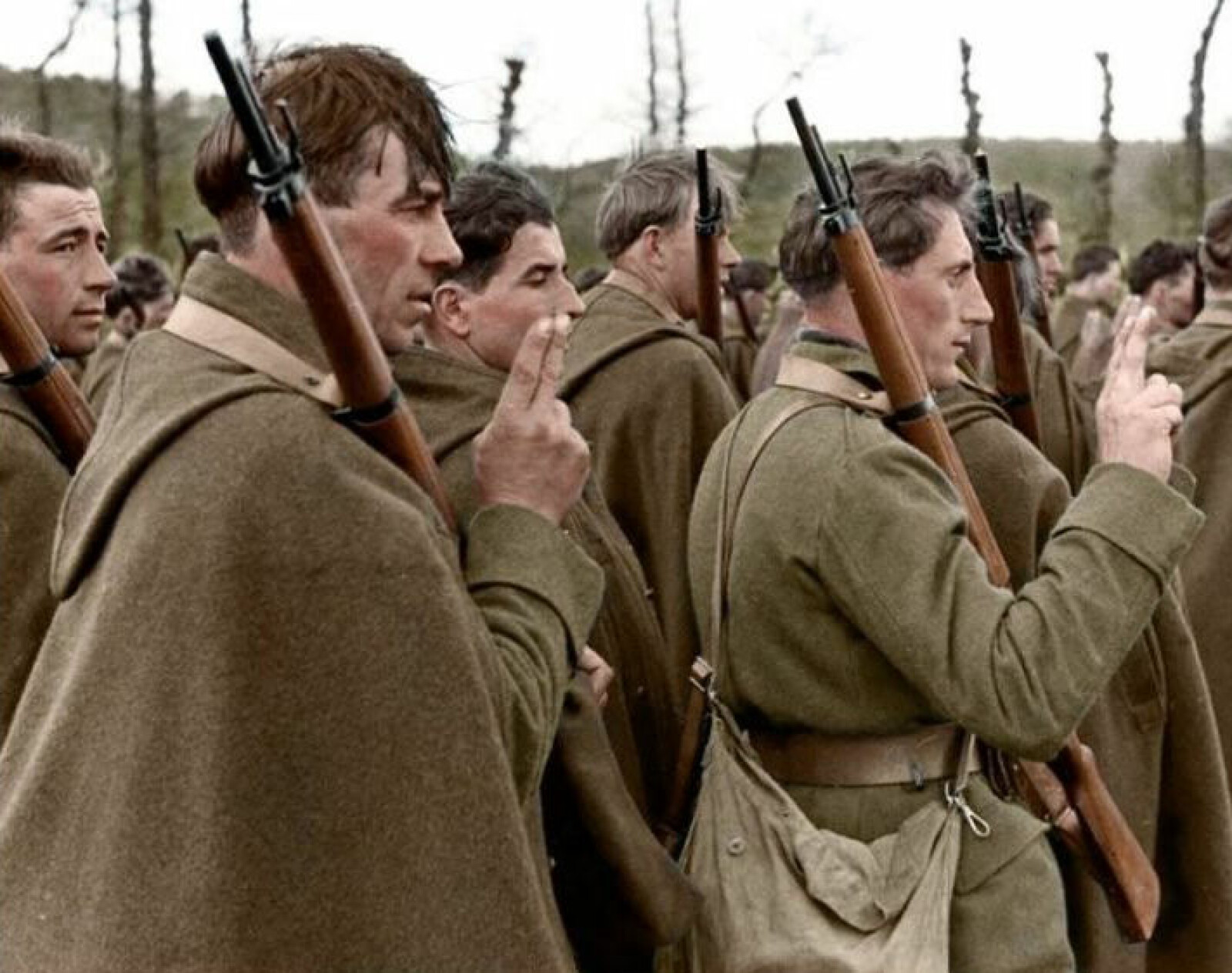 <b>AVLA ED:</b> Polske soldater i Podhale-brigaden før de ble sendt fra England til Narvik for å ta opp kampen mot tyskerne.
