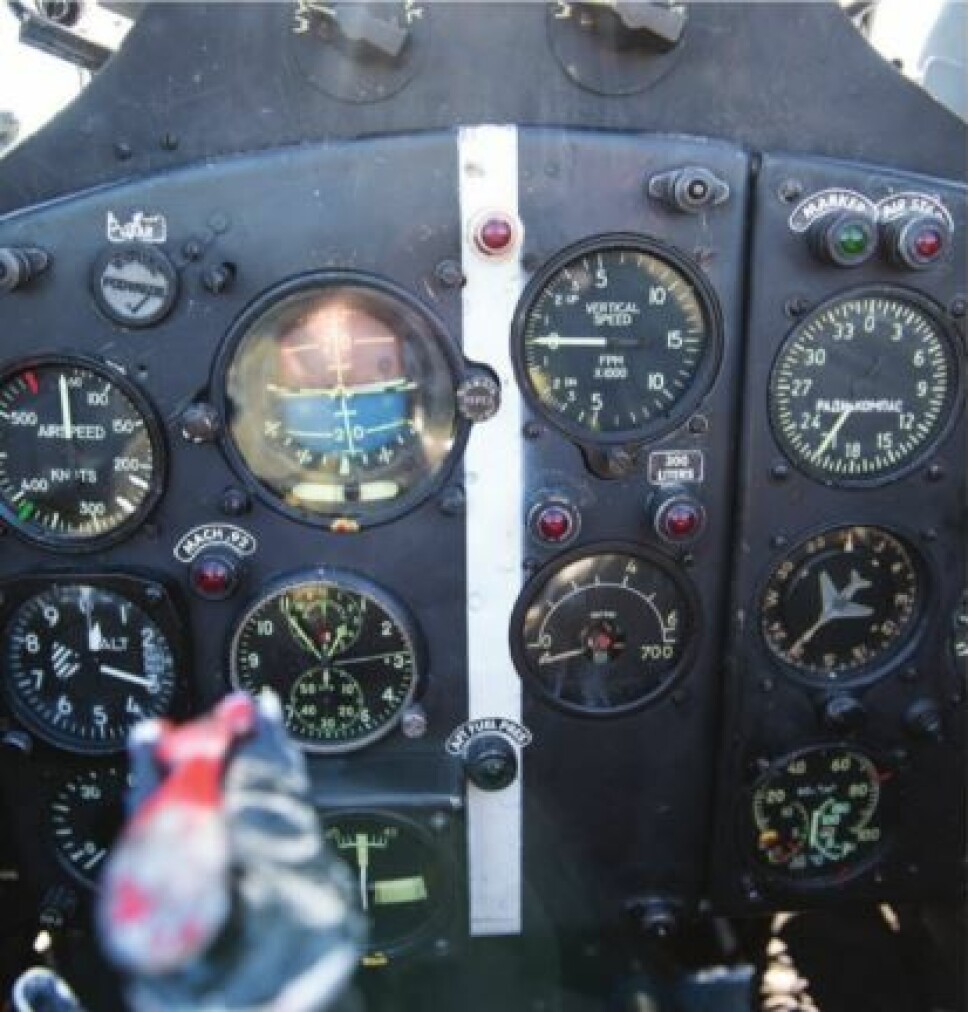 <b>Made in Russia: </b>Instrumentpanelet krever en tilvenning for vestlige piloter.