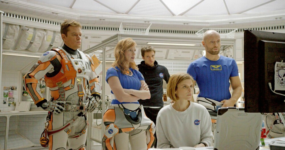 MED STJERNENE: I 2015 spilte Aksel i filmen «The Martian» sammen med blant andre Matt Damon og Jessica Chastain.