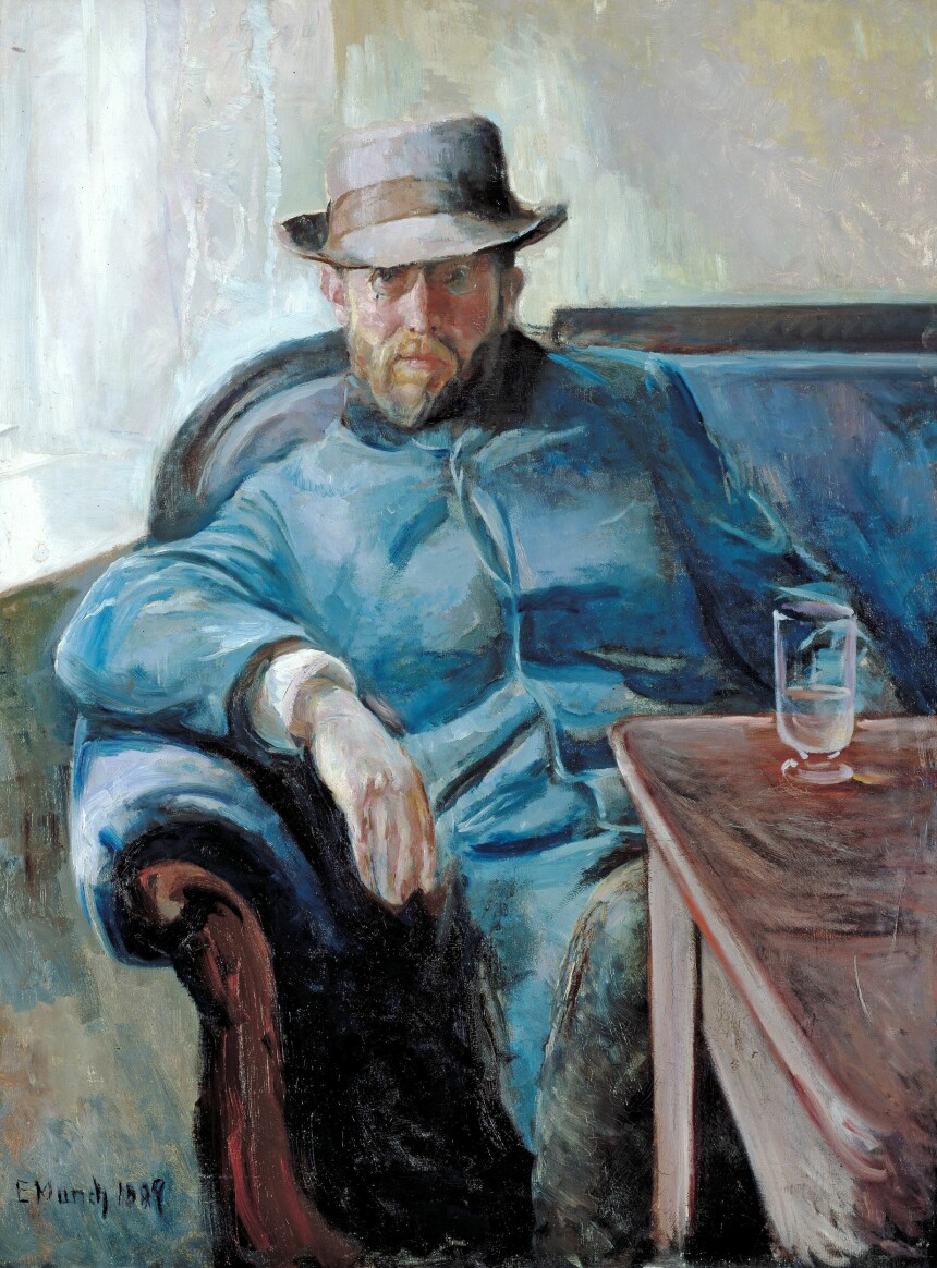 I KUNSTEN: Edvard munchs berømte maleri av kristianiabohemen hans jæger med et glass absint på en av hovedstadens kafeer.