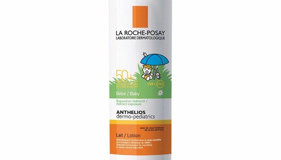 LA ROCHE-POSAY ANTHELIOS BABY SOL- LOTION SPF 50+: Får karakter B.