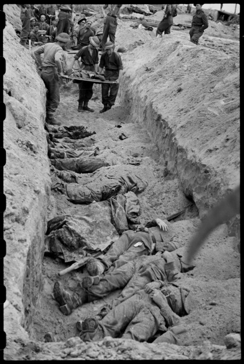 <b>DØDEN I SANDEN:</b> 1200 allierte soldater ble drept i landsettingen på Juno Beach. De fleste ble midlertidig lagt i massegraver på feltkirke-gården ved stranden.