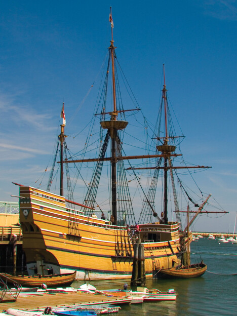 <b>KOPI:</b> Slik tror man Mayflower så ut i 1620.