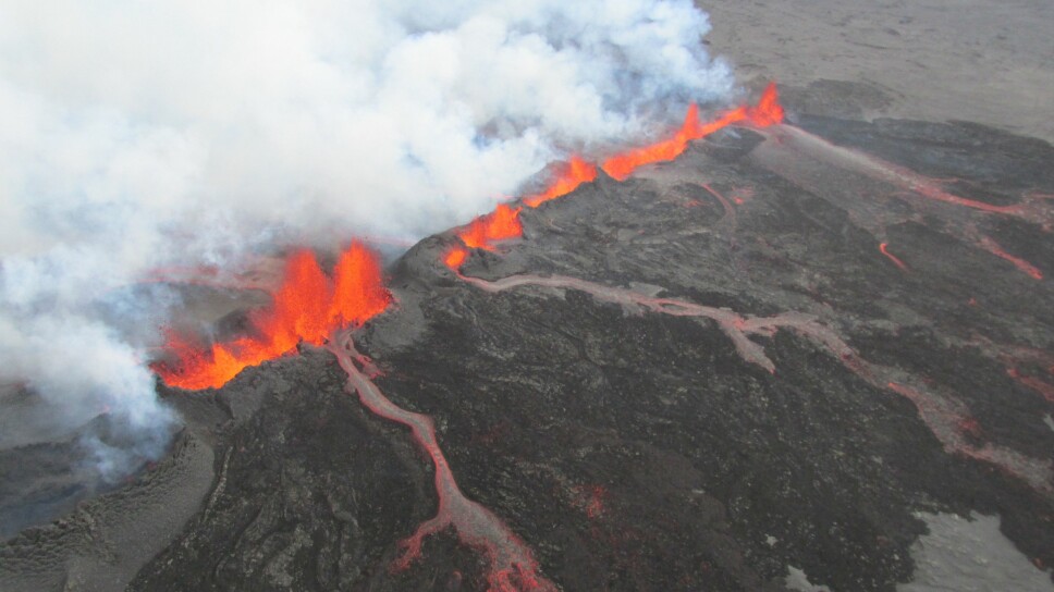 <b>HOLUHRAUN-UTBRUDDET:</b> Foreløpig det siste større vulkan­utbruddet på Island, i sept­ember 2014.