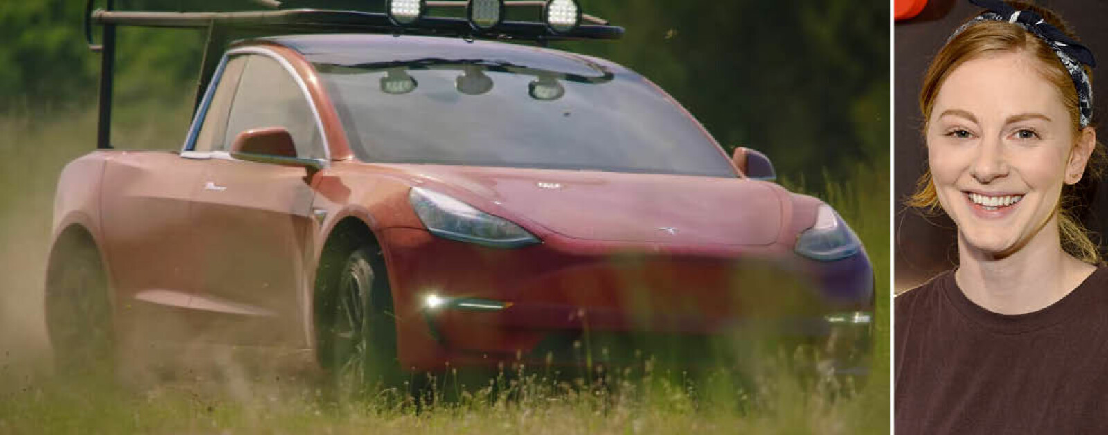 TRUCLA: Tesla Model 3 + pickup = Trucla. Den svenske Youtube-stjernen Simone Giertz har bygd om en Model 3 til å bli en pickup.