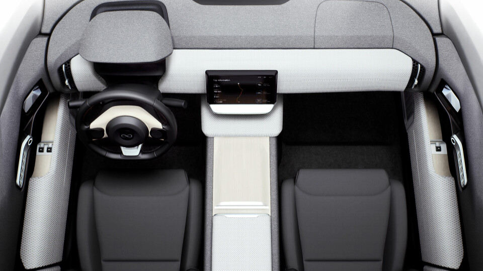 MINIMALISTISK: Ikke så stor skjerm som hos Tesla, men kanskje vel så pent og minimalistisk som i Model 3?