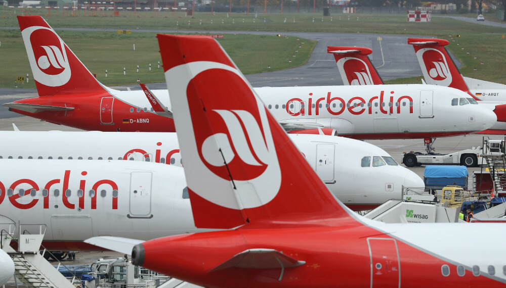 PÅ FEIL (KON)KURS: Air Berlin begjærte seg selv konkurs 15. august for to år siden. Og det er på sensommeren, mens ferierende skal hjem fra ferie, at flyselskaper oftest går konkurs.