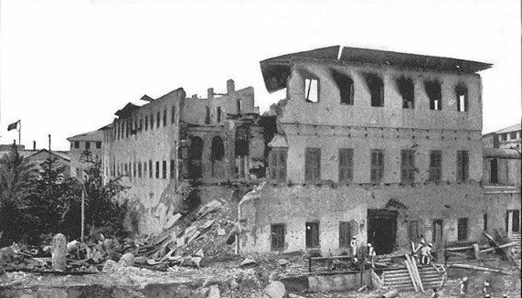<b>HERJET:</b> Ruiner av palasset etter angrepet.