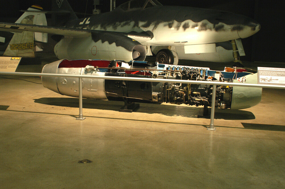 <b>TURBOJET:</b> Junkers Jumo 004 utstilt på National Museum of the United States Air Force. 