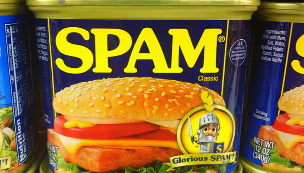 <b>SPAM:</b> I dag tenker folk på søppelpost, men Spam er faktisk et velkjent hermetisk kjøttprodukt.