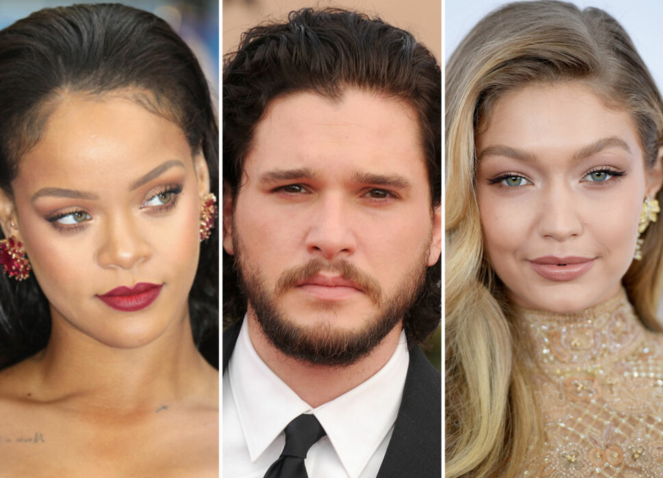 ANDRE NAVN: Rihanna, Kit Harington og Gigi Hadid har egentlig helt andre fødenavn.