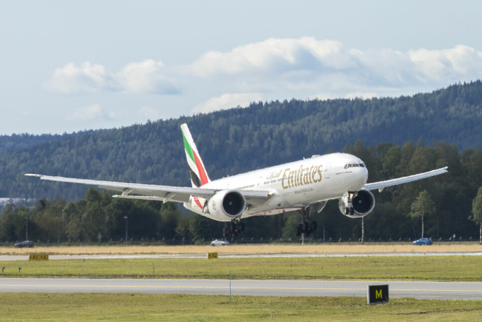 <b>NORSK RUTE:</b> Emirates`Boeing 777 har gjestet Oslo Lufthavn daglig i fem år.Foto: Emirates