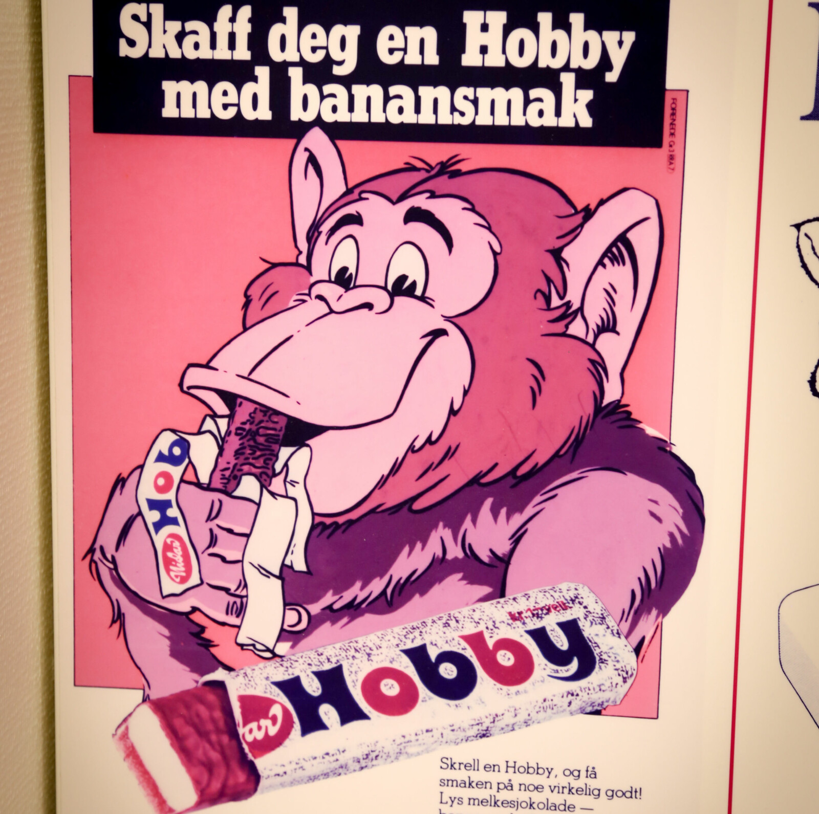 <span class=bold>APE-MAT</span> Slik så reklamen ut da Nidar lanserte Hobby på 70-tallet. Den gang gjaldt ikke slagordet du blir hva du spiser