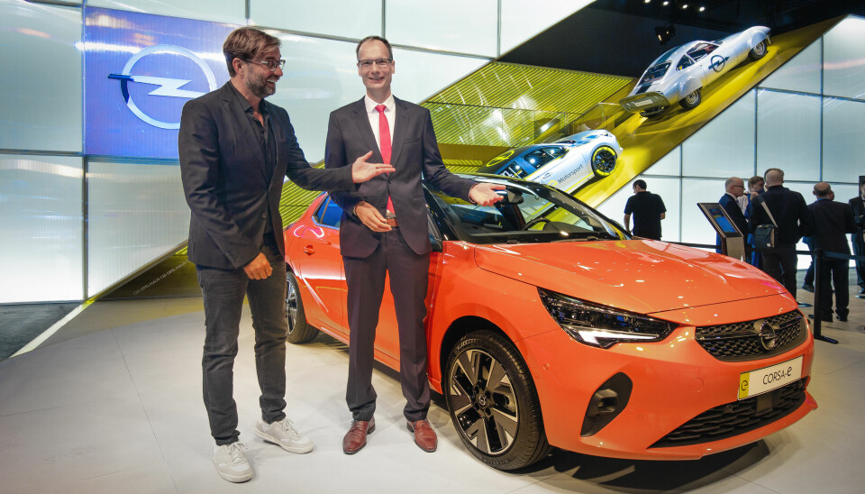 GEGENPRESS: Om Opel Corsa-e blir like bra som Liverpool og trener Jürgen Klopp gjenstår å se, men med en rekkevidde på 330 kilometer bør den ha kapasitet til å stå ganske høyt på banen.