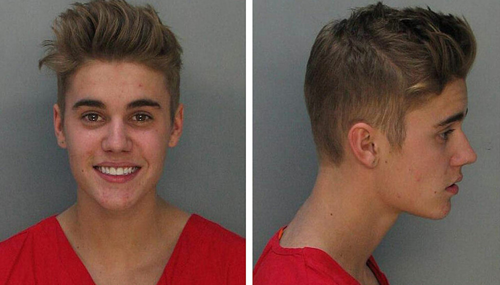 BERØMT: Justin Biebers mugshot fra 2014.